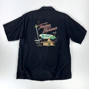 Tommy Bahama Hi Note Black Silk Short Sleeve Hawaiian Shirt Top